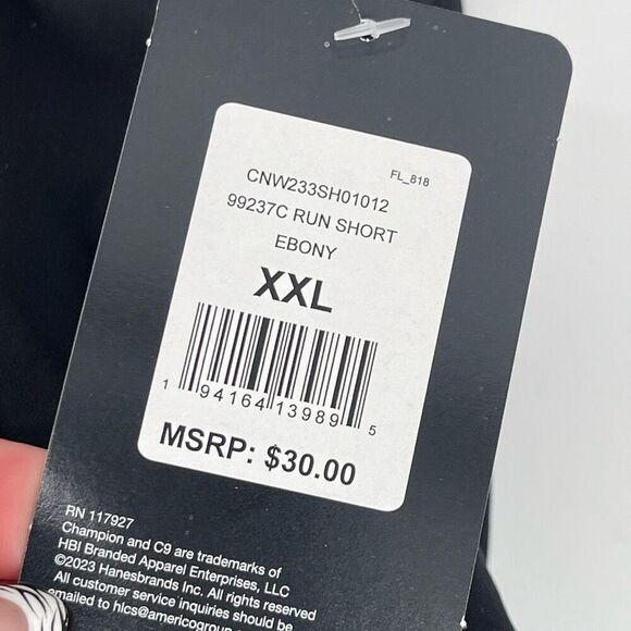 Champion Women’s Ebony Black Drawstring Lightweight Run Shorts Size XXL - Picture 3 of 12